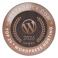HostAdvice Top 25 WordPress Hosting 2026 Award Badge