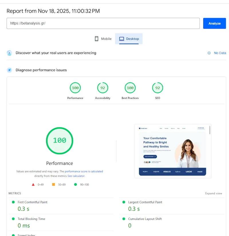 GOZEN HOST WordPress desktop performance benchmark - high-frequency CPU with NVMe Gen 4 storage