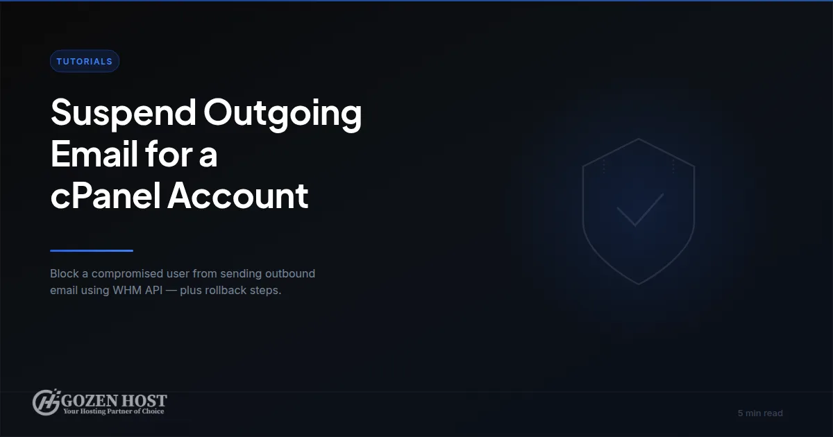 Suspend Outgoing Email for a cPanel Account (WHM)