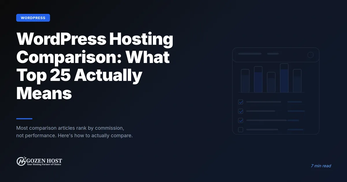 WordPress Hosting Comparison: What Top 25 Actually Means